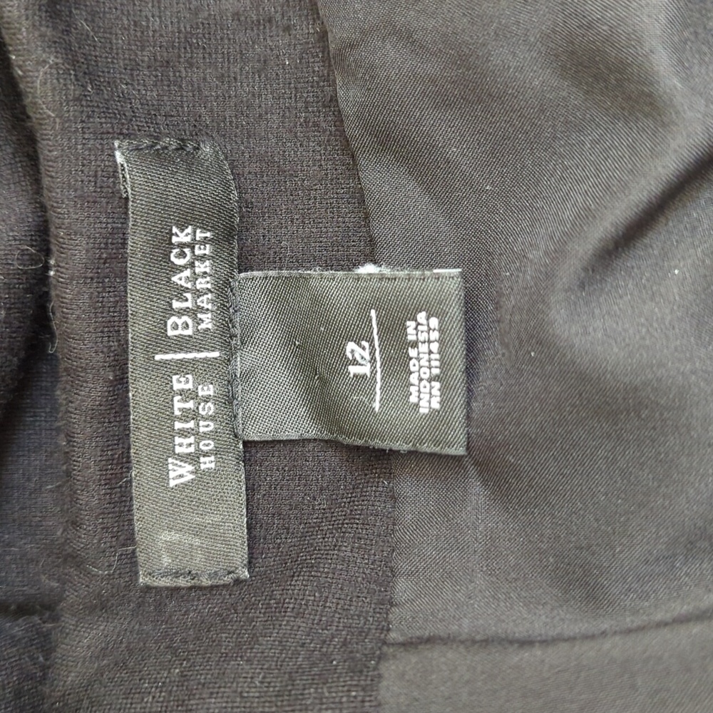💎 WHBM Black Ponte Knit Seamed Pencil Skirt Size 12 - Flawed Gem - Picture 6 of 7